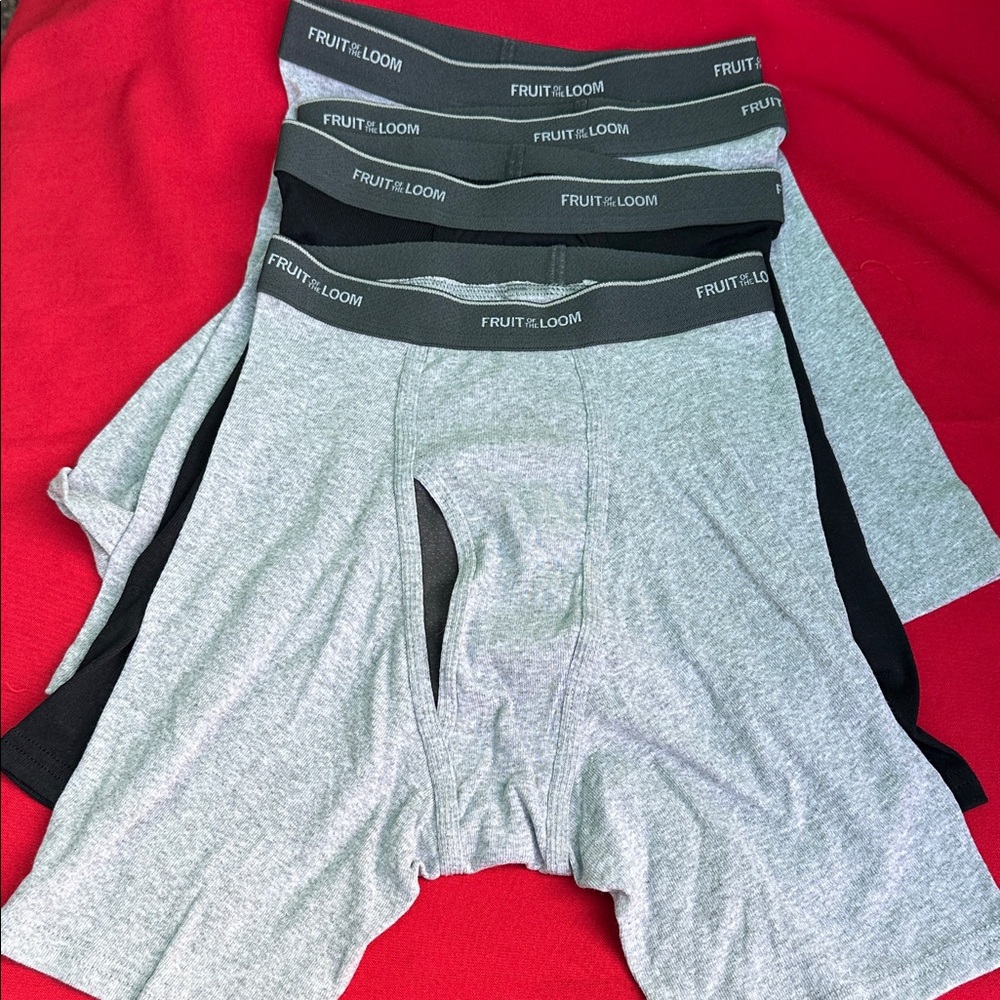 Fruit of the Loom Men's Gray and Black Boxer Briefs